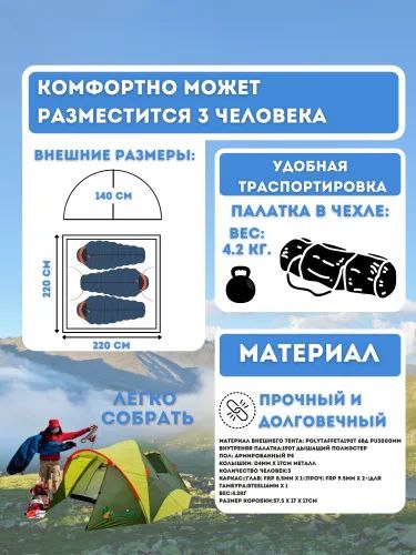 3-х местная туристическая палатка